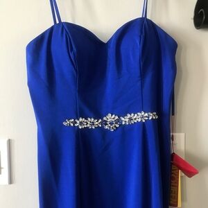 May Queen Royal Blue Strapless Dress